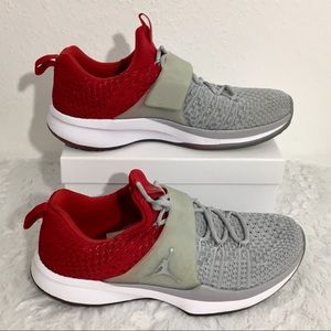 Nike Air Jordan Trainer 2 Flyknit Gray Red EUC